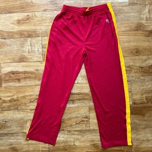 EVERLAST ATHLETIC RED AND GOLD STRAIGHT LEG TRACK PANTS SWEATPANTS